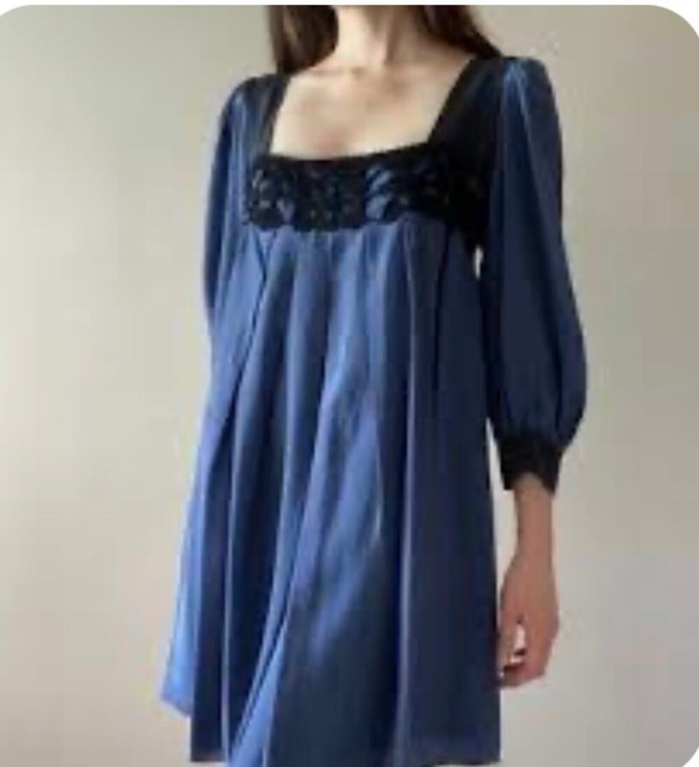 Diane Samandi blue black dress lined